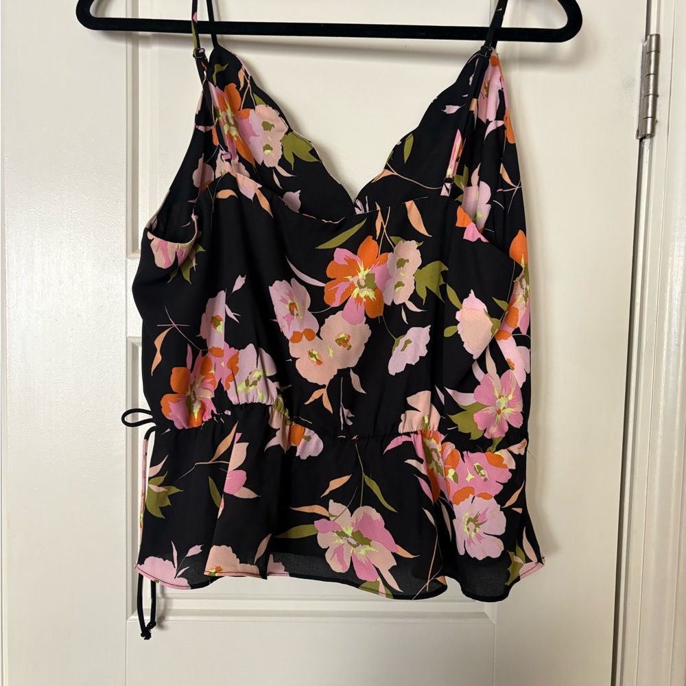 Floral Black and Pink Women's Top